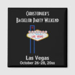 Las Vegas Bachelor Party Guys Weekend Trip Magnet<br><div class="desc">Going to Vegas for your bachelor party?  Then this custom magnet will be the perfect favour for you and the guys!  Personalise with the name and date(s) of your choice.</div>