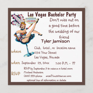Las Vegas Bachelor Party Showgirl Invitation