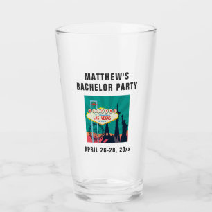 Las Vegas Bachelor Party Trip Favour Beer Pint Glass