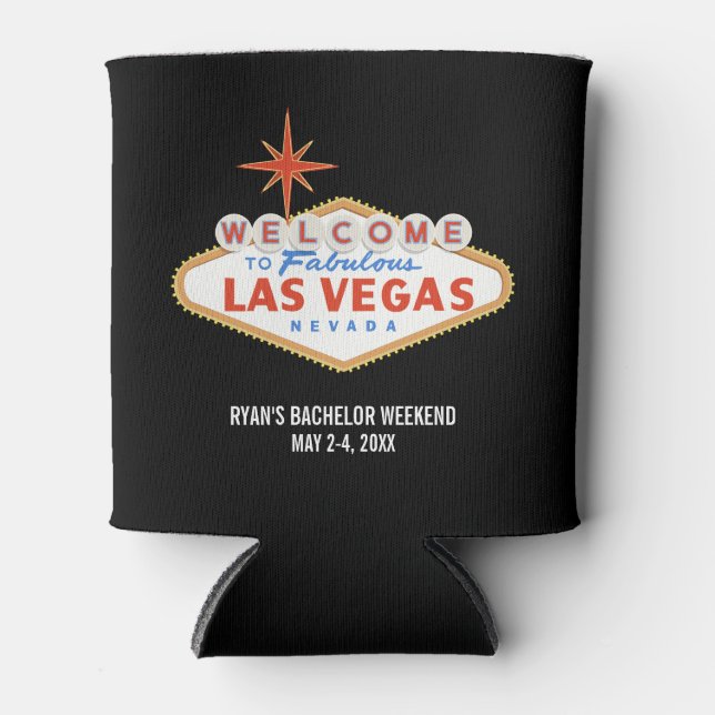 Las Vegas Bachelor Party Weekend Favour Can Cooler (Front)