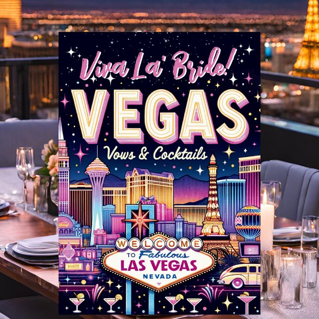 Las Vegas Bachelorette Bash Invitation (Vegas Themed Bachelorette Party Invitation)