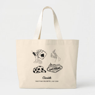 Las Vegas Bachelorette Bridesmaid Name Personalise Large Tote Bag