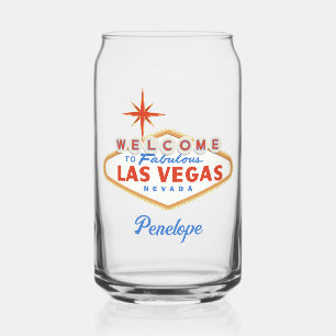 Las Vegas Bachelorette Custom Name Glassware Can Glass