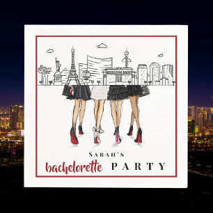 Las Vegas Bachelorette Party Fashion Skyline Napkin