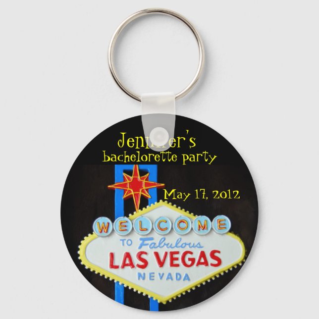 Las Vegas Bachelorette Party Favor Key Ring (Front)