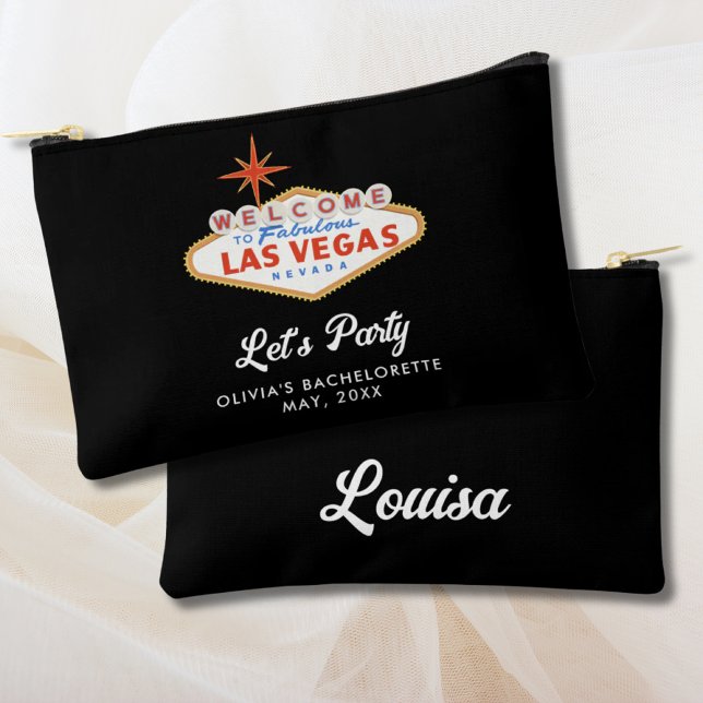 Las Vegas Bachelorette Party Favour Personalised Accessory Pouch (Las Vegas Bachelorette Party Favor Personalized Make up Accessory Pouch)