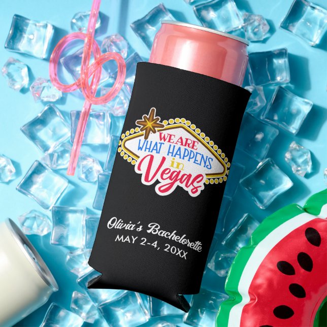 Las Vegas Bachelorette Party Favours Custom Seltzer Can Cooler (In Situ Summer)