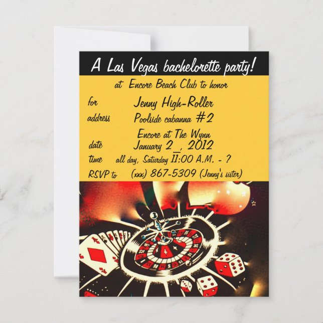 Las Vegas Bachelorette Party Invitation (Front)
