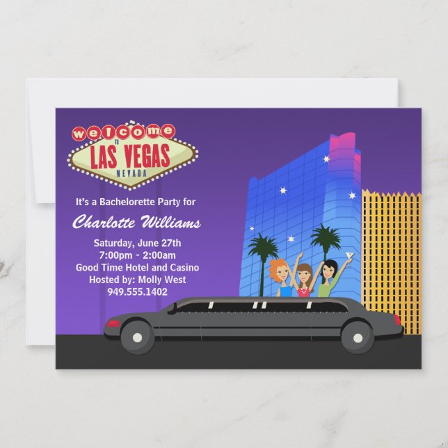 Las Vegas Bachelorette Party Invitation (Front)