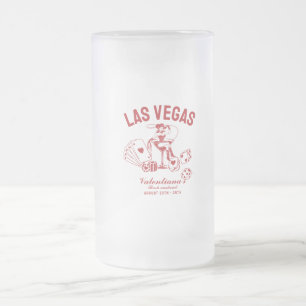 Las Vegas Bachelorette Party Personalised Frosted Glass Beer Mug