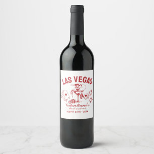 Las Vegas Bachelorette Party Personalised Wine Label