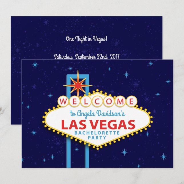 Las Vegas Bachelorette Party Sign Invitation (Front/Back)