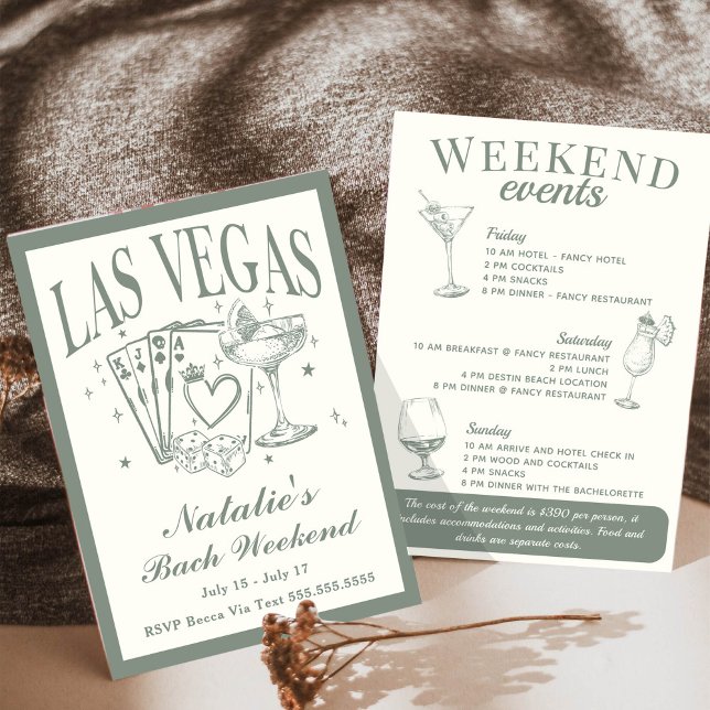 Las Vegas Bachelorette Social Cocktail Itinerary Invitation (Creator Uploaded)