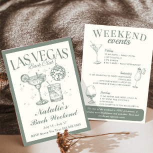 Las Vegas Bachelorette Social Cocktail Itinerary Invitation