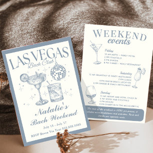Las Vegas Bachelorette Social Cocktail Itinerary Invitation