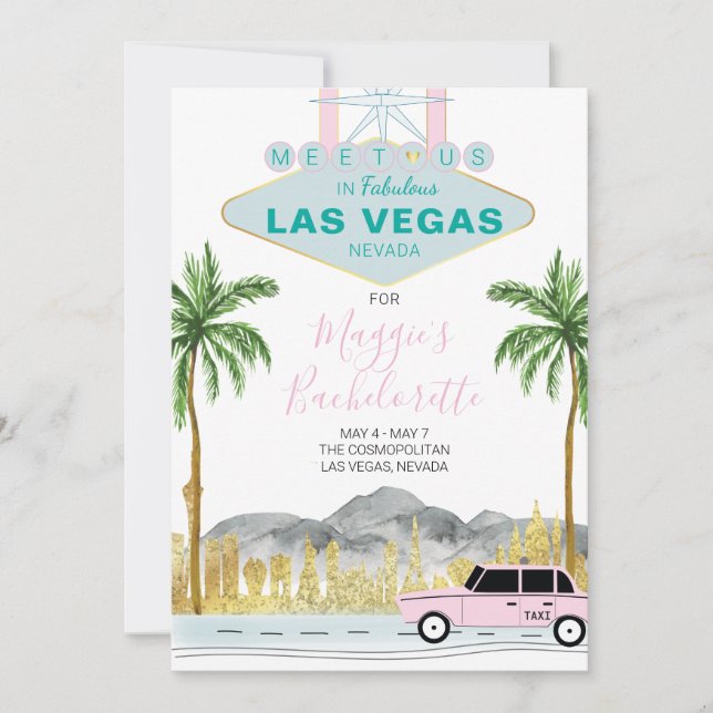 Las Vegas Bachelorette Weekend Invitation (Front)