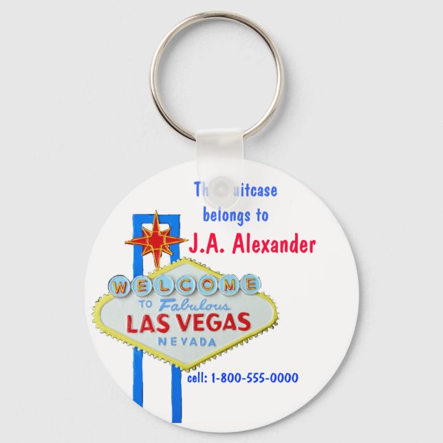 Las Vegas Bag Tags Key Ring (Front)