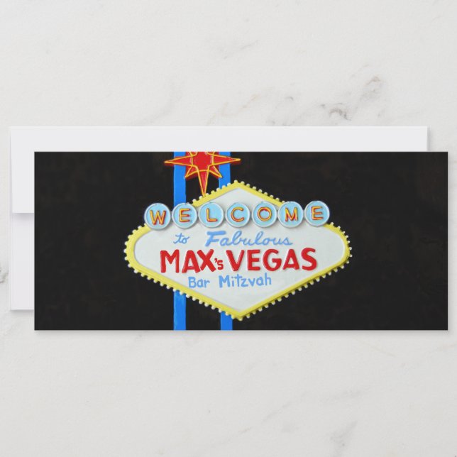 Las  Vegas Bar Mitzvah personalised invite (Front)