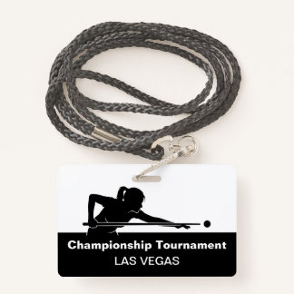 Las Vegas Billiards Budget Event Badge Male Female ID Badge