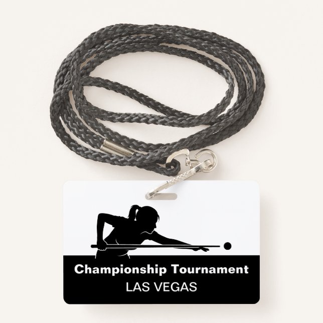 Las Vegas Billiards Budget Event Badge Male Female ID Badge (Back with Lanyard)