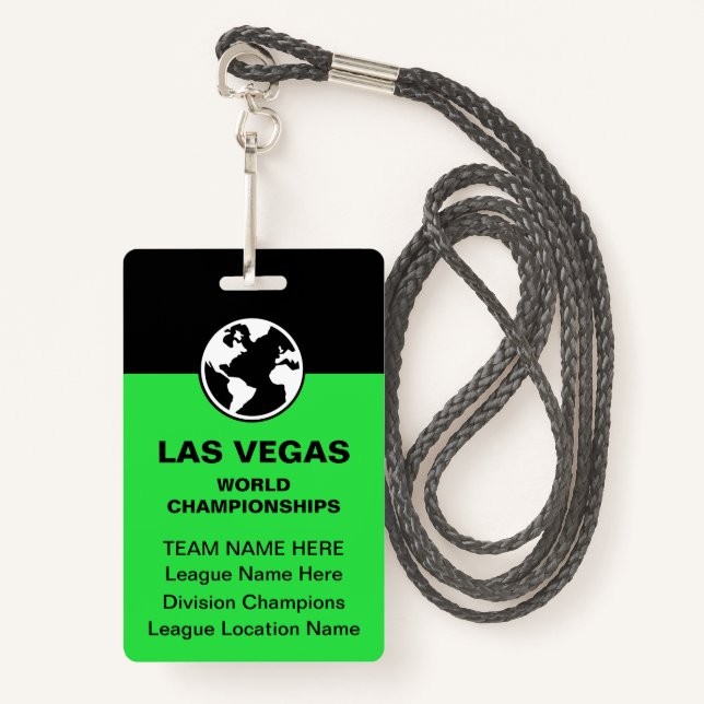 Las Vegas Billiards Championship Bulk Team Badges ID Badge (Front with Lanyard)