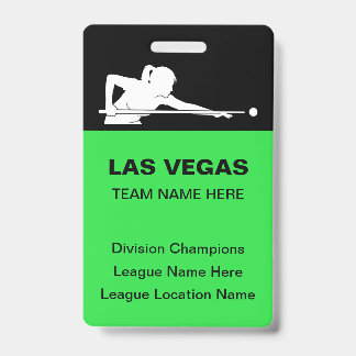 Las Vegas Billiards Theme Bulk Team Name Badges ID Badge