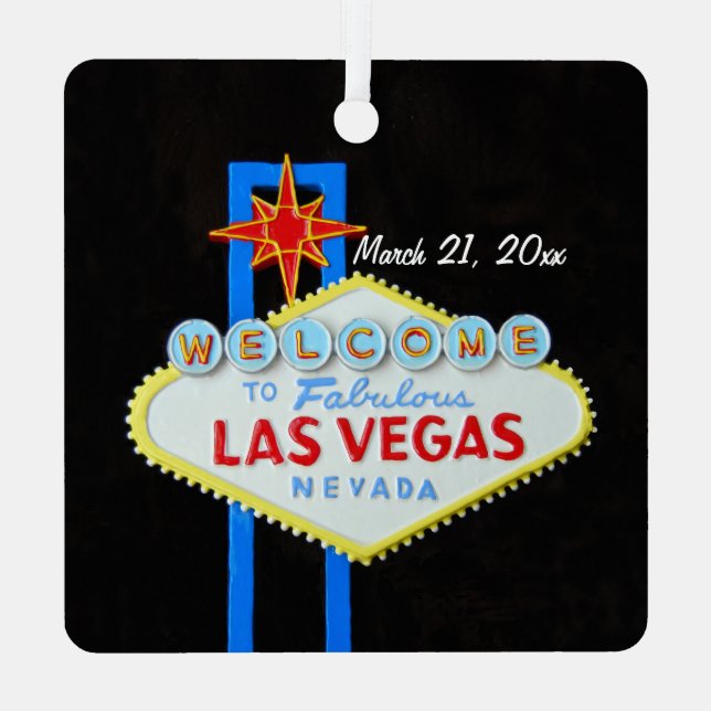 Las Vegas Birthday 21 Pendant Ceramic Ornament (Back)
