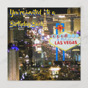 Las Vegas Birthday Bash any age on welcome sign Invitation