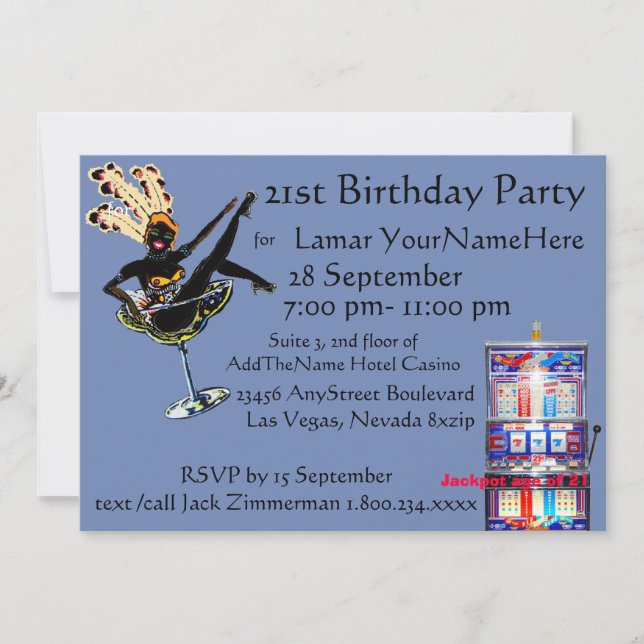 Las Vegas Birthday Boys Night Out Invitation (Front)