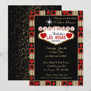 Las Vegas Birthday Celebration   Party Invitation