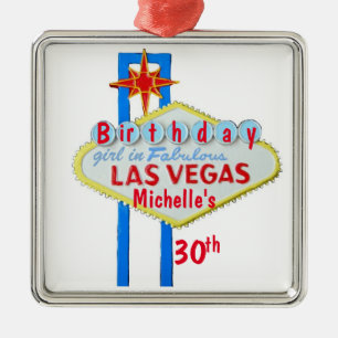 Las Vegas Birthday Celebration Pendant Metal Tree Decoration