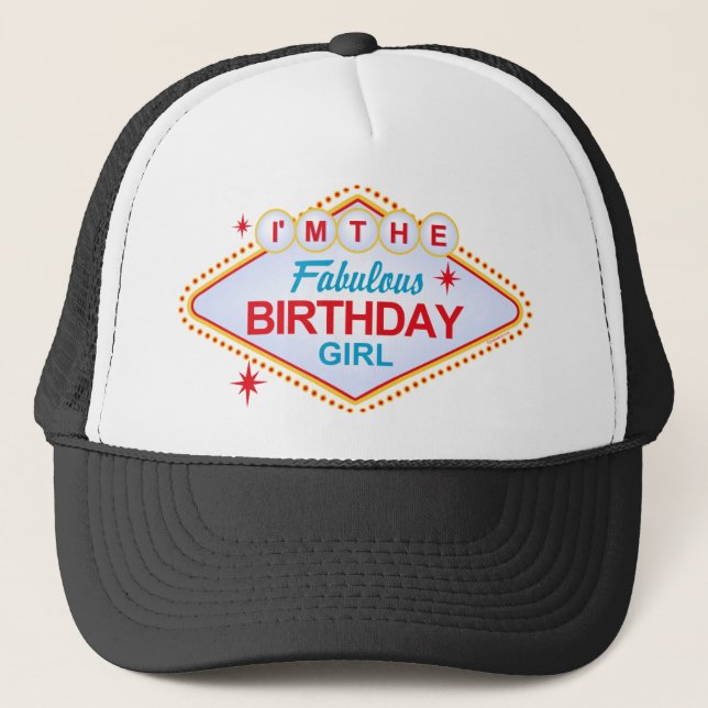 Las Vegas Birthday Girl Trucker Hat (Front)