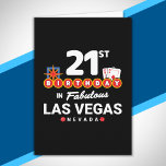 Las Vegas Birthday Party - 21st Birthday In Vegas Card<br><div class="desc">Planning your 21st birthday in Vegas? This Welcome to Las Vegas sign style design is the perfect way for a 21 year old to celebrate with a birthday party in Vegas! Great for a girls' trip or birthday squad coming to Vegas for a weekend getaway or vacation. Features "21st Birthday...</div>