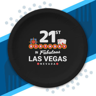 Las Vegas Birthday Party - 21st Birthday In Vegas Paper Plate