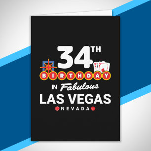 Las Vegas Birthday Party - 34th Birthday In Vegas Card