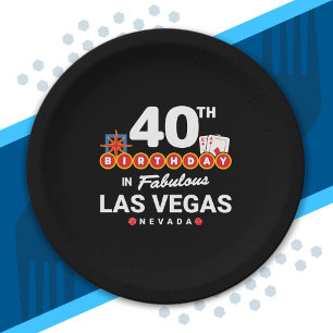 Las Vegas Birthday Party - 40th Birthday In Vegas Paper Plate