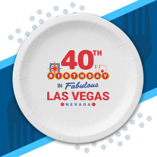 Las Vegas Birthday Party - 40th Birthday In Vegas Paper Plate