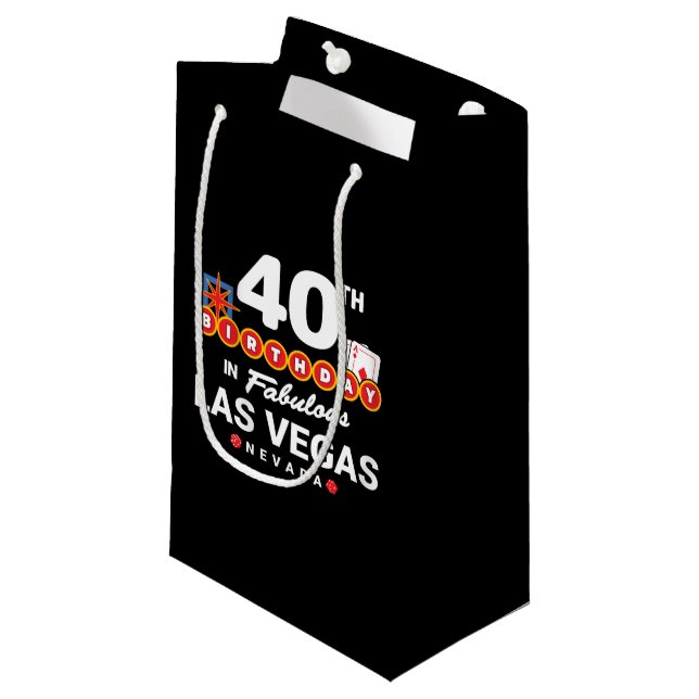 Las Vegas Birthday Party - 40th Birthday In Vegas Small Gift Bag (Front Angled)