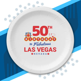 Las Vegas Birthday Party - 50th Birthday In Vegas Paper Plate