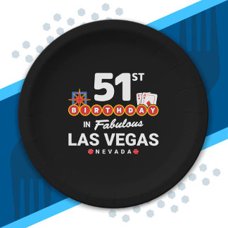 Las Vegas Birthday Party - 51st Birthday In Vegas Paper Plate