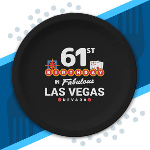 Las Vegas Birthday Party - 61st Birthday In Vegas Paper Plate