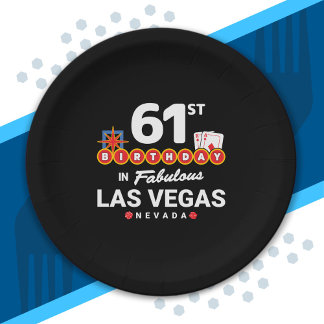 Las Vegas Birthday Party - 61st Birthday In Vegas Paper Plate