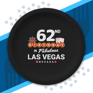 Las Vegas Birthday Party - 62nd Birthday In Vegas Paper Plate