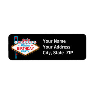 Las Vegas Birthday Party Address Label