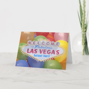 Las Vegas Birthday Party! Announcement Card with B