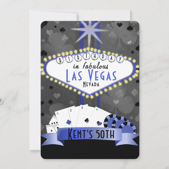 las Vegas Birthday Party- casino night Invitation (Front)