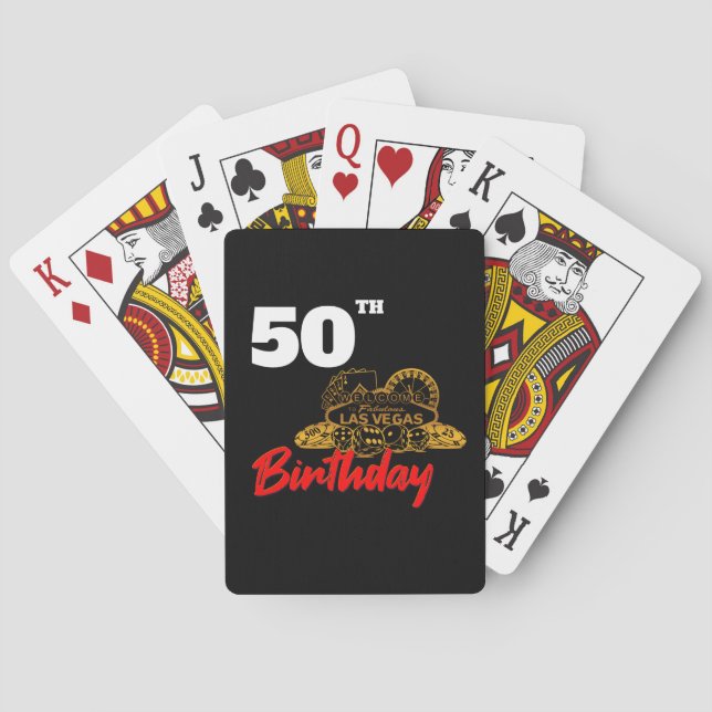 Las Vegas Birthday Party Custom Poker Playing Cards (Back)