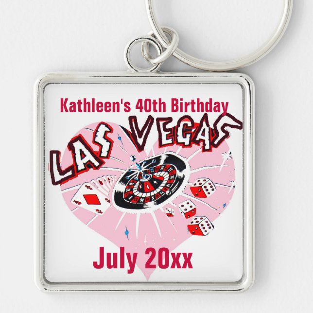Las Vegas Birthday Party for Her Key Ring (Front)