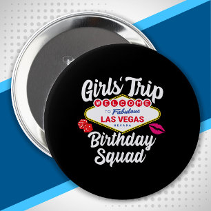 Las Vegas Birthday Party - Girls Trip Bday Squad 10 Cm Round Badge