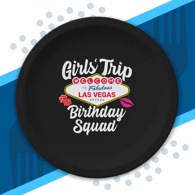 Las Vegas Birthday Party - Girls Trip Bday Squad Paper Plate (Creator Uploaded)